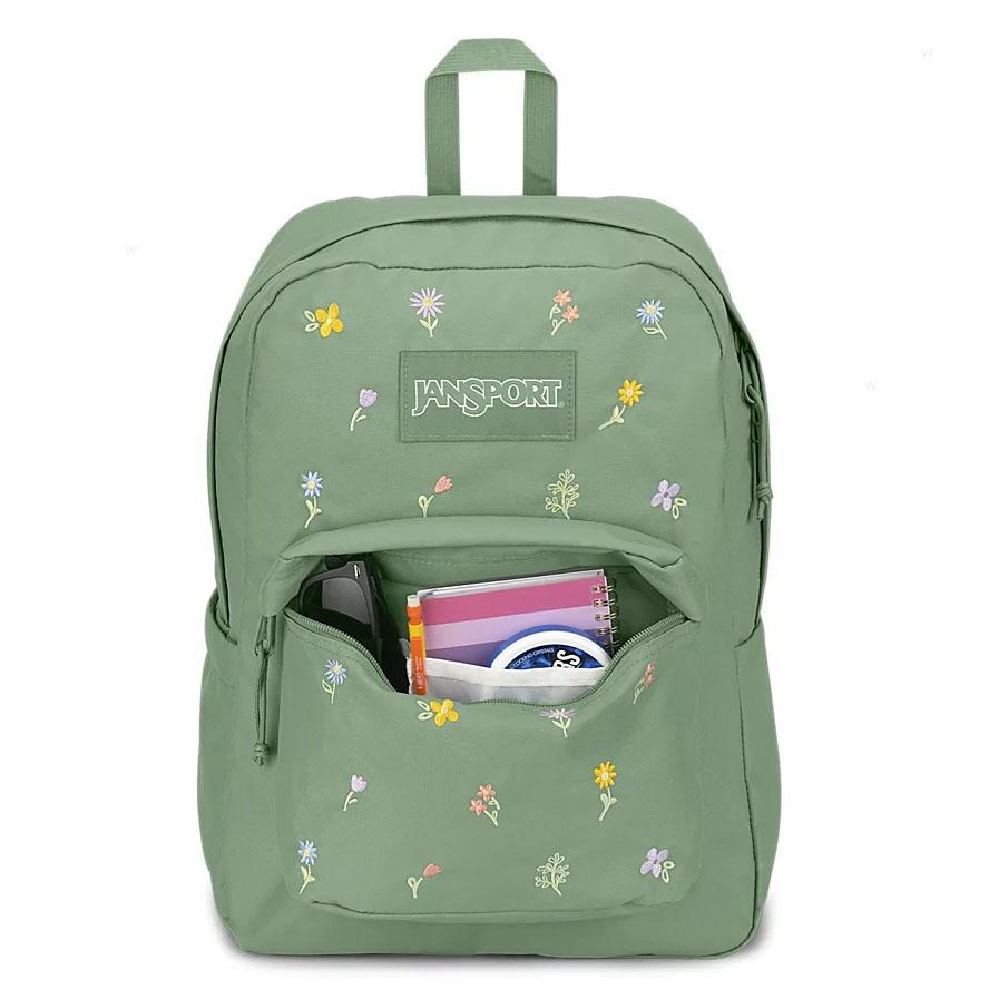 Sac à Dos Ordinateur JanSport EMBROIDERED BLOSSOM BUNDLE Vert | HPD-48089187